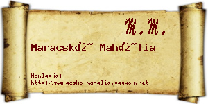 Maracskó Mahália névjegykártya